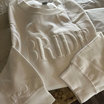 Personalized Gift For Bride, Bride Sweatshirt, Initial Heart Sleeve, Engagement Gift, Unique Bridal Shower Gift, Future Mrs Sweatshirt