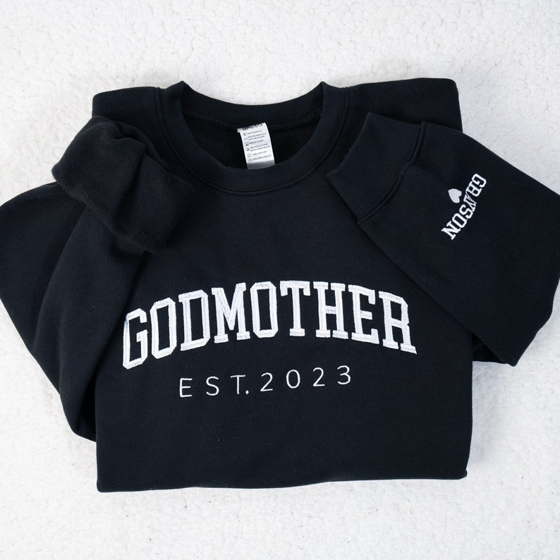 Godmother Embroidered Sweatshirt, Godmother Gift Sweatshirt, God Mama Gifts, Godmother Proposal Crewneck