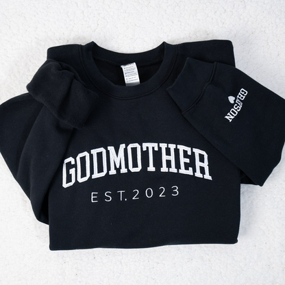 Godmother Embroidered Sweatshirt, Godmother Gift Sweatshirt, God Mama Gifts, Godmother Proposal Crewneck