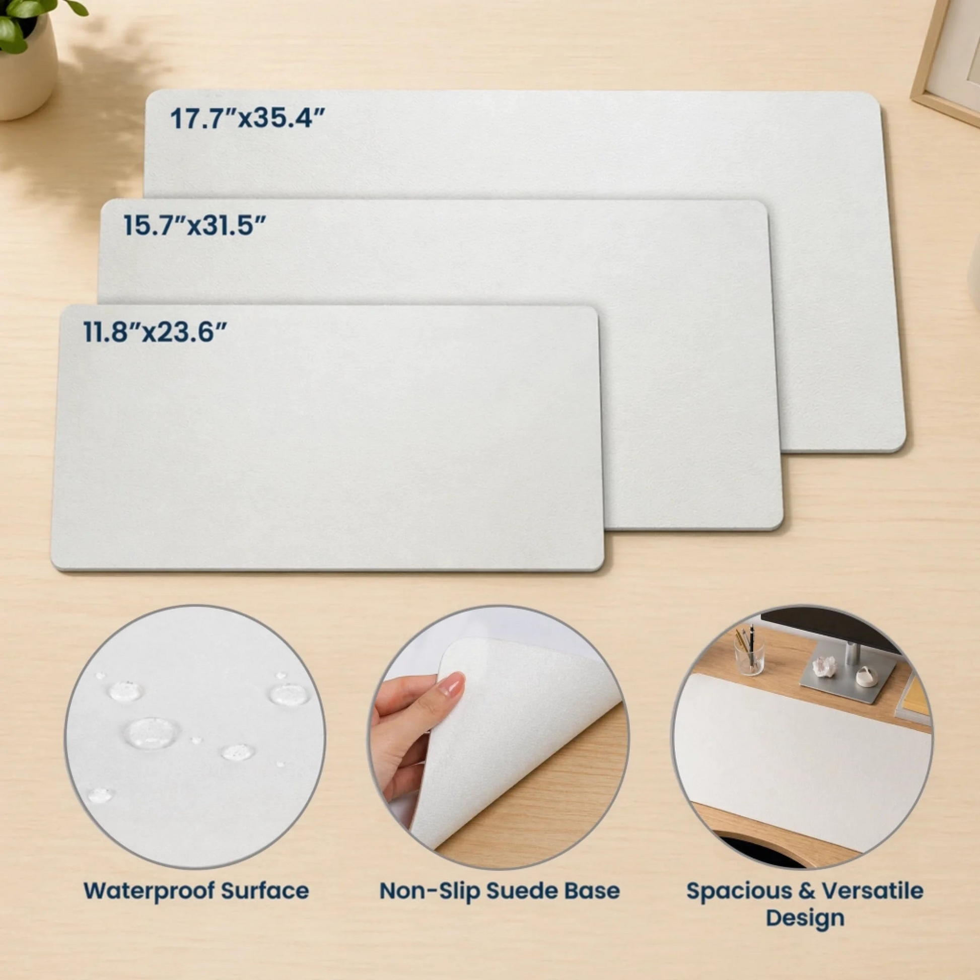 Custom Photo Pencil Sketch Family Portrait Best Grandpa Dad Ever - Personalized Leather Desk Mat