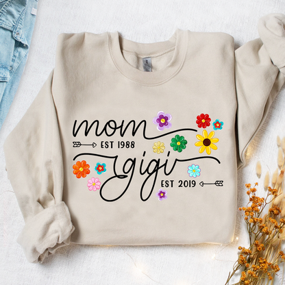 Mom Grandma Est Flower Color With Grandkids Mothers Day Gift