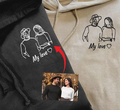 Custom Hoodies Design Your Own Hoodie, Portrait From Photo, Valentines Day Customized Gifts For Boyfriend, Men, Sweatshirt Christmas