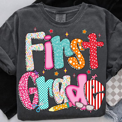 Kindergarten to 3rd Grade Teachers on the First Day Preppy Style Back to School Shirt