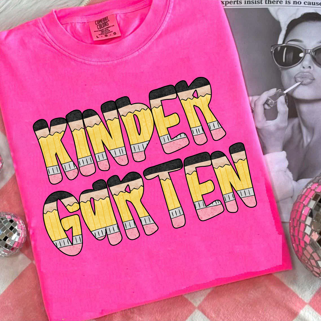 Teacher Grade Level – Fun Pencil Letter Tee for Back to School