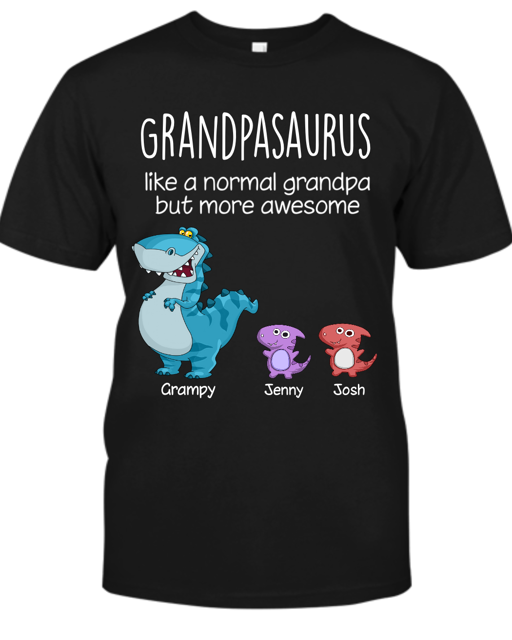 Personalized Grandpasaurus And Kids Names T-Shirt, Personalized Father's Day T-Shirts, Funny Dad Papa Grandpa Shirt