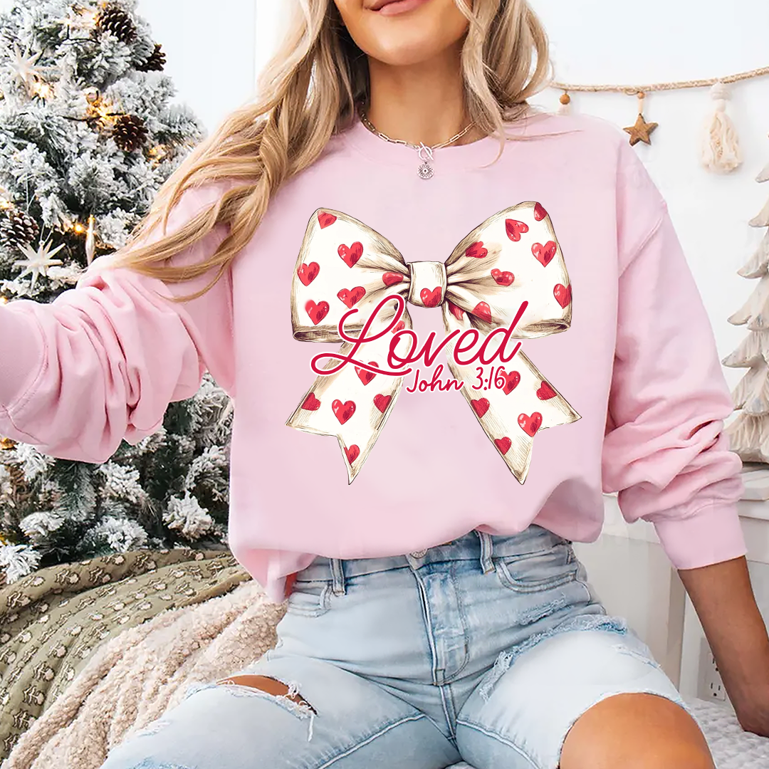 Christian Valentines Loved John 3:16 Sweatshirt