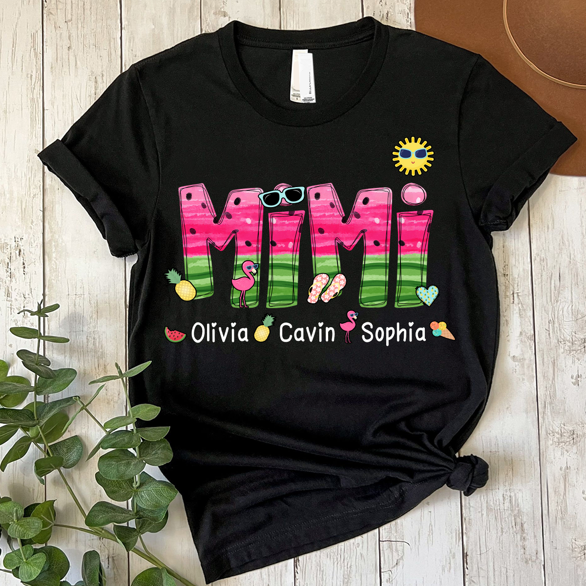 Custom Mimi Watermelon Summer Shirt, Personalized Nickname And Grandkids T-Shirt