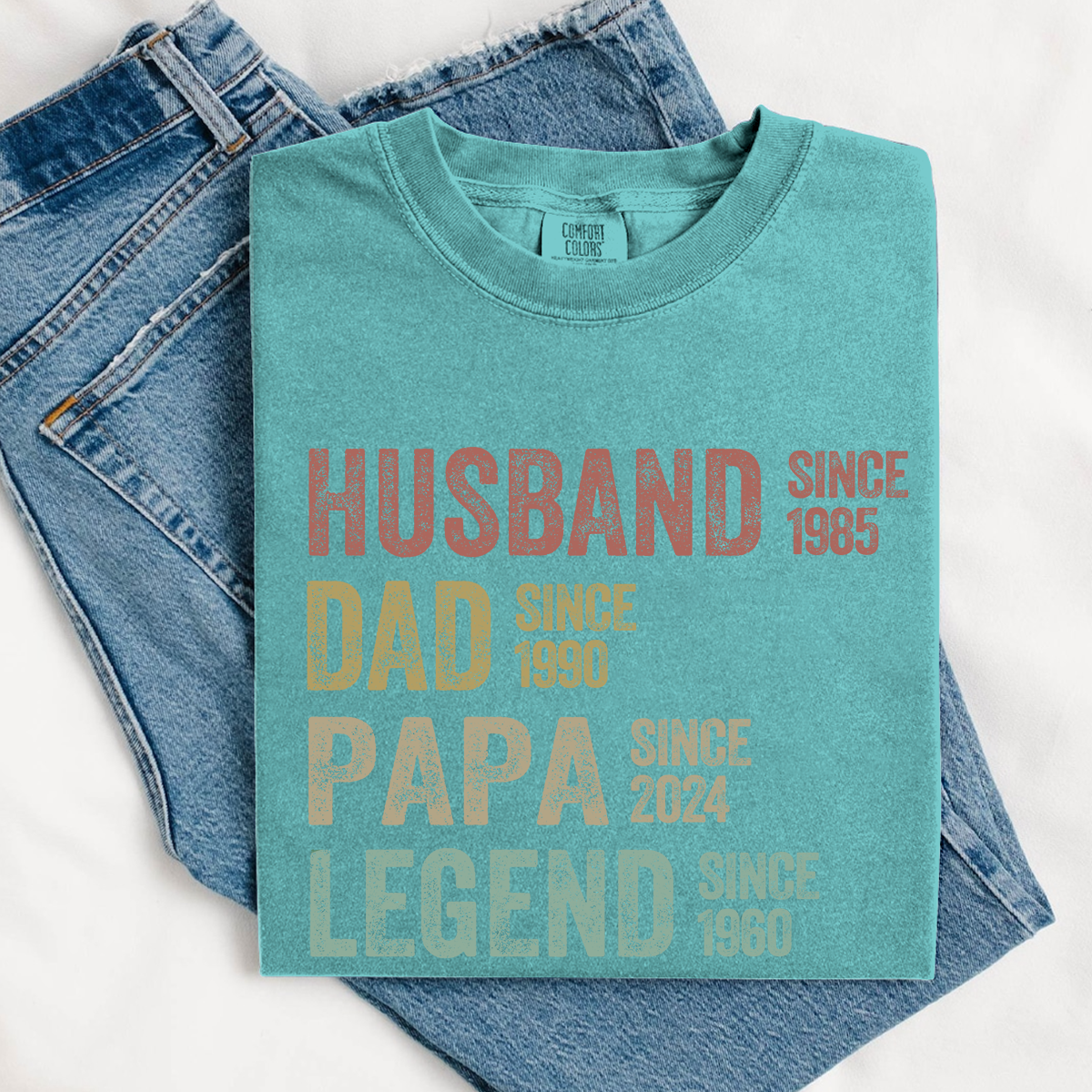 Comfort Colors® Personalized Dad Grandpa Shirt, Father's Day Shirt, Husband Father Grandpa Legend