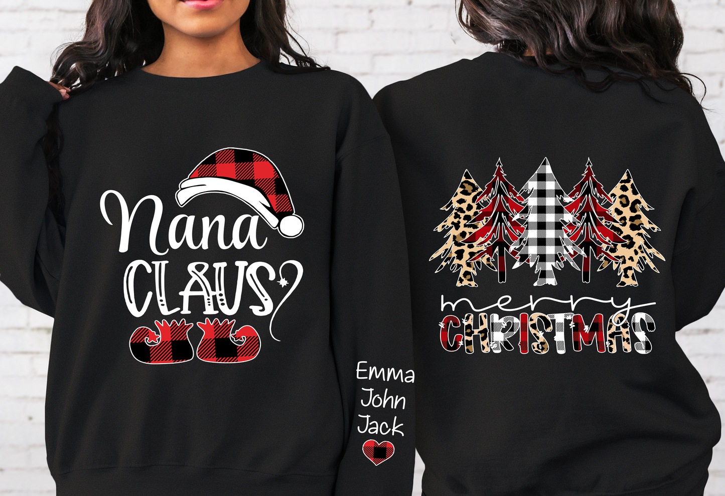 Custom Name Mom Claus Merry Christmas And Momkids Sweatshirt