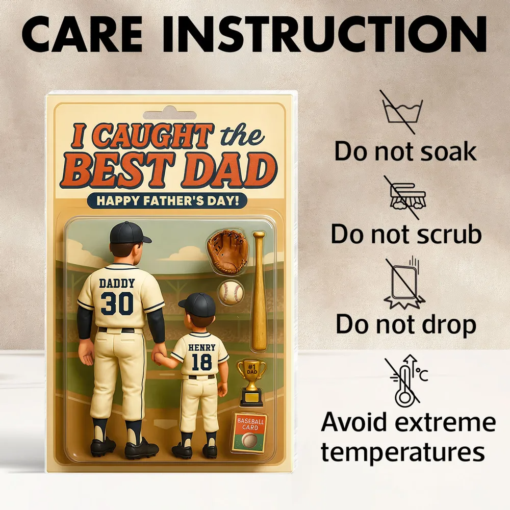 I Caught the Best Dad Baseball Custom Figure, Father's Day Gift for Dads