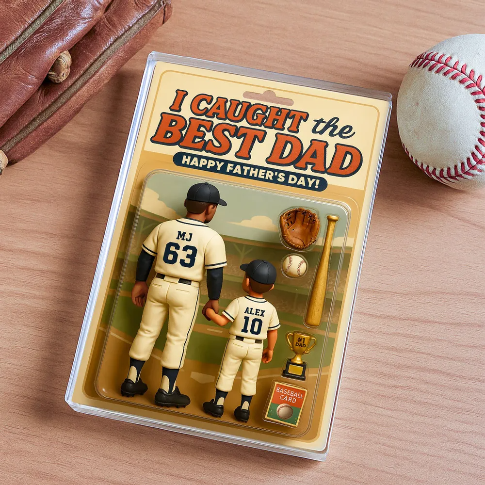 I Caught the Best Dad Baseball Custom Figure, Father's Day Gift for Dads
