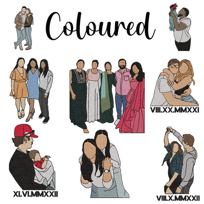 Personalized Embroidered Sweatshirt with Custom Couple Illustration