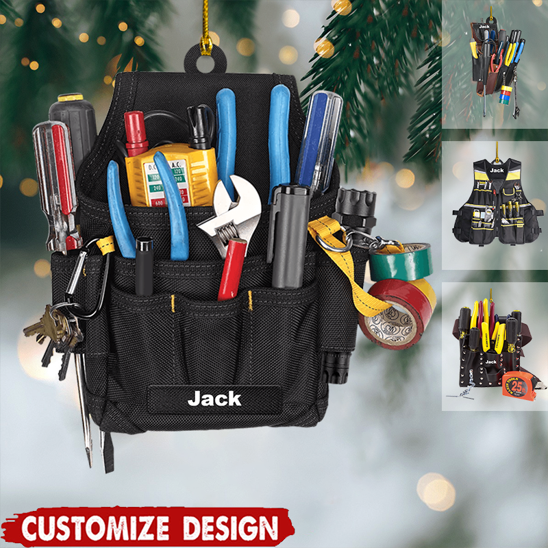 Personalized Electrician Tool Bag Ornament 2025, Custom Acrylic Decoration, Unique Christmas Gift For Electricians And Handymen Ornament
