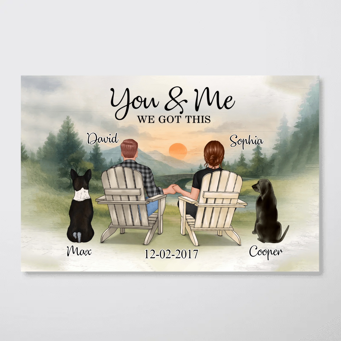 Custom You And Me And The Dogs Love Quote, Poster Couple Pets Personalized Gift