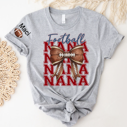 Football Game Day Nana Gigi Grandma and Grandkids Personalized T-shirt
