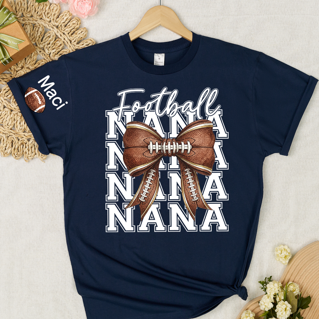 Football Game Day Nana Gigi Grandma and Grandkids Personalized T-shirt