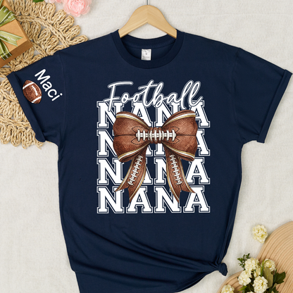 Football Game Day Nana Gigi Grandma and Grandkids Personalized T-shirt