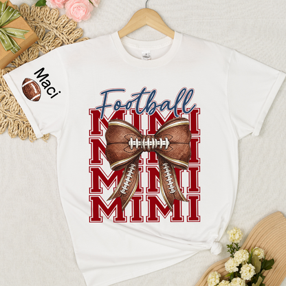 Football Game Day Nana Gigi Grandma and Grandkids Personalized T-shirt