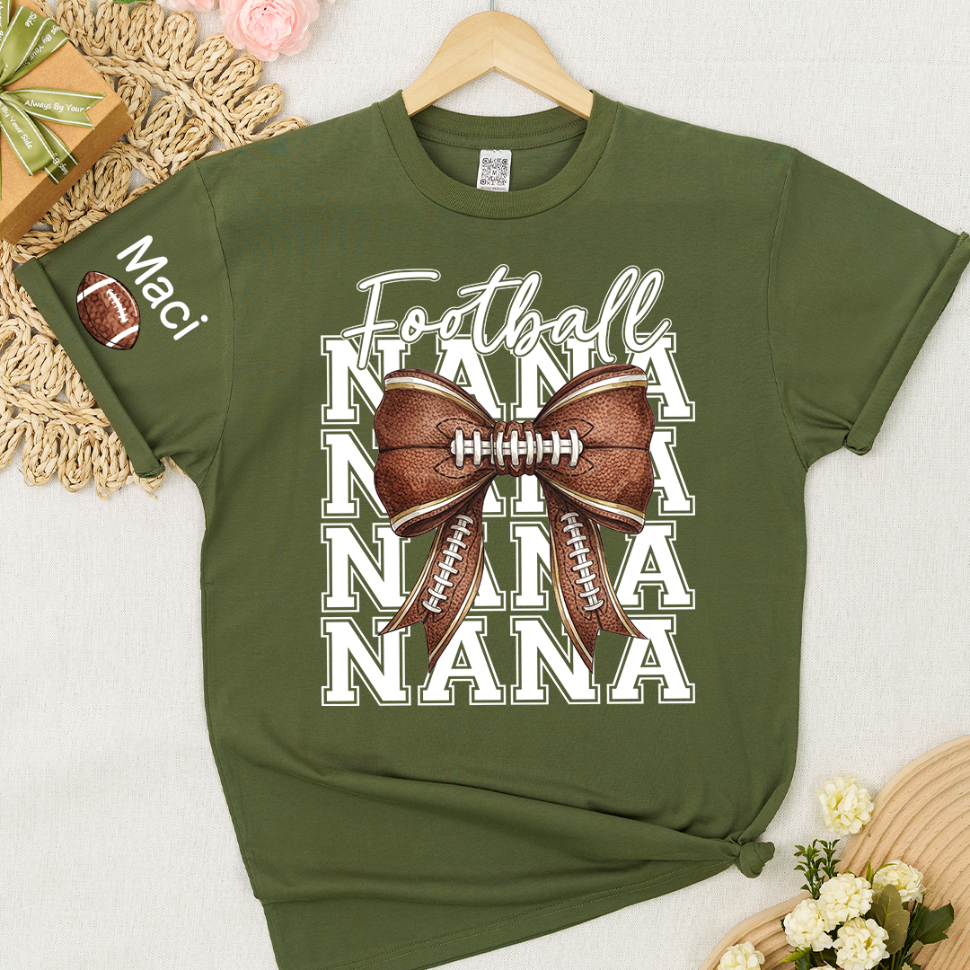 Football Game Day Nana Gigi Grandma and Grandkids Personalized T-shirt
