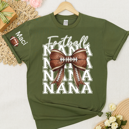 Football Game Day Nana Gigi Grandma and Grandkids Personalized T-shirt