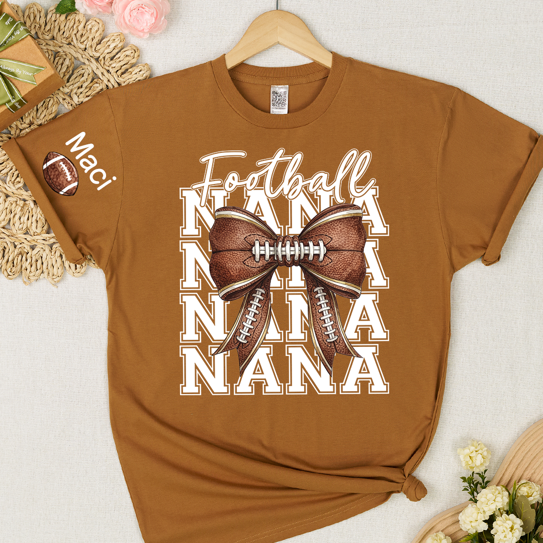 Football Game Day Nana Gigi Grandma and Grandkids Personalized T-shirt