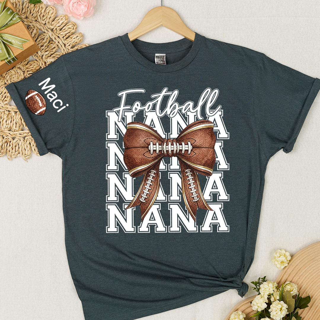 Football Game Day Nana Gigi Grandma and Grandkids Personalized T-shirt