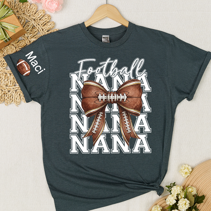 Football Game Day Nana Gigi Grandma and Grandkids Personalized T-shirt