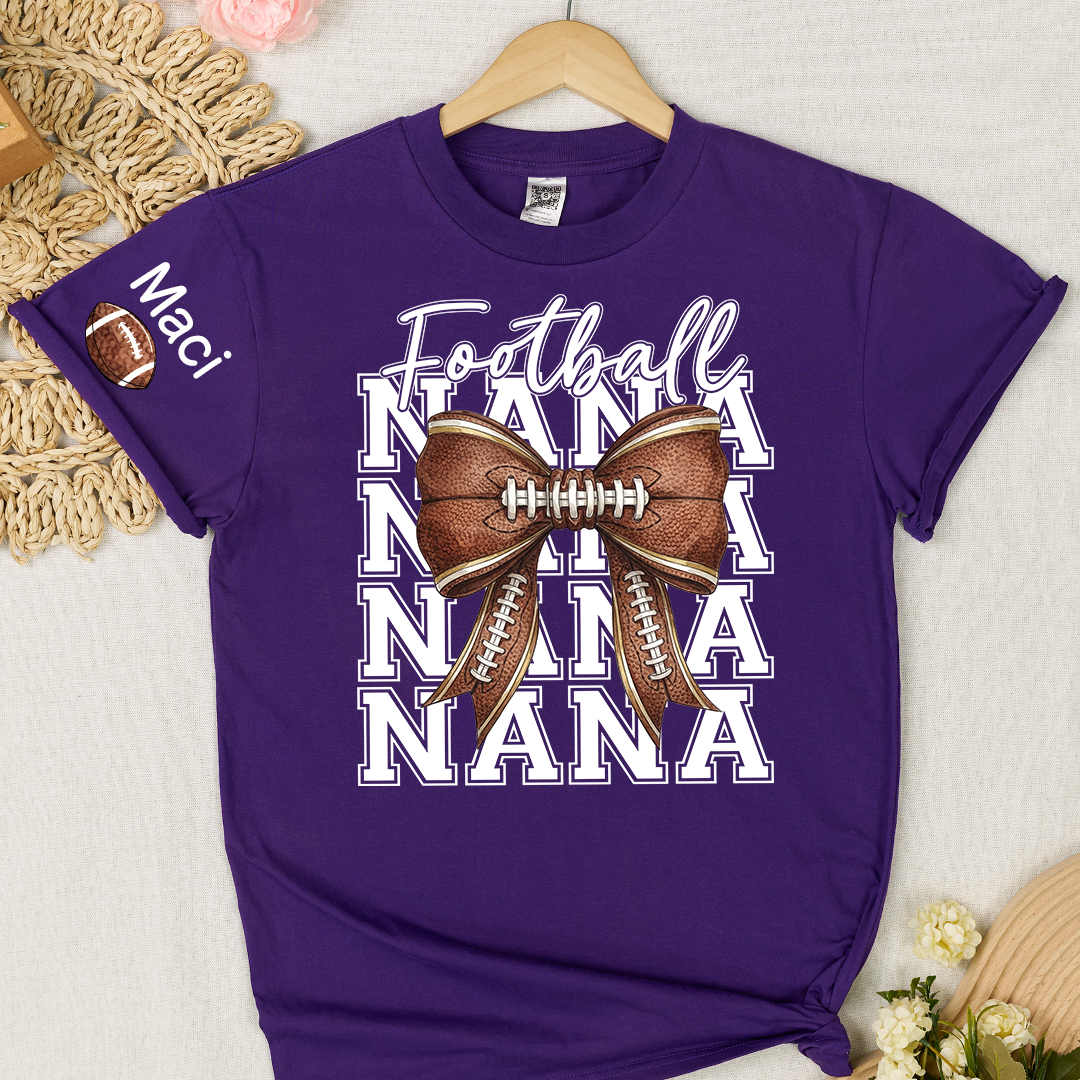 Football Game Day Nana Gigi Grandma and Grandkids Personalized T-shirt