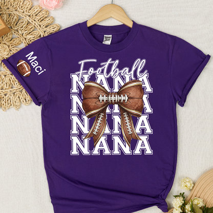 Football Game Day Nana Gigi Grandma and Grandkids Personalized T-shirt