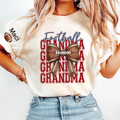Football Game Day Nana Gigi Grandma and Grandkids Personalized T-shirt