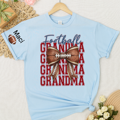 Football Game Day Nana Gigi Grandma and Grandkids Personalized T-shirt