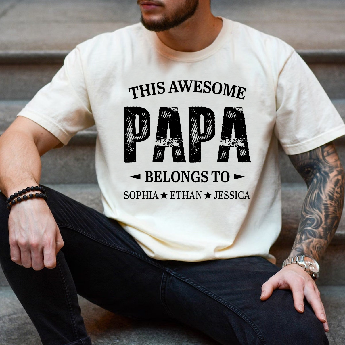 Personalized Grandpa Shirt This Awesome Grandpa Belongs To with Custom Names, Proud Family T Shirt