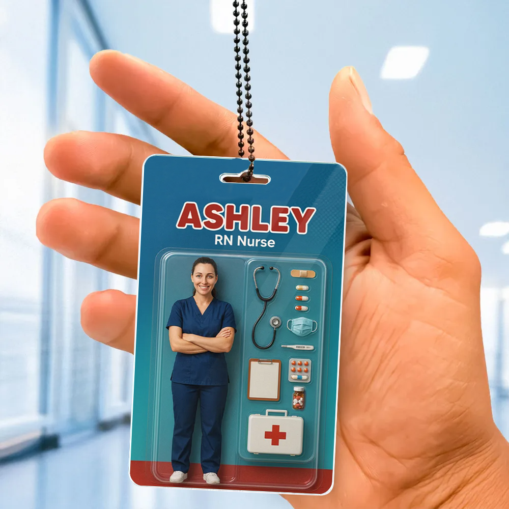 Nurse Custom Figure Cute Doll Nurse Personalized Acrylic Car Hanger