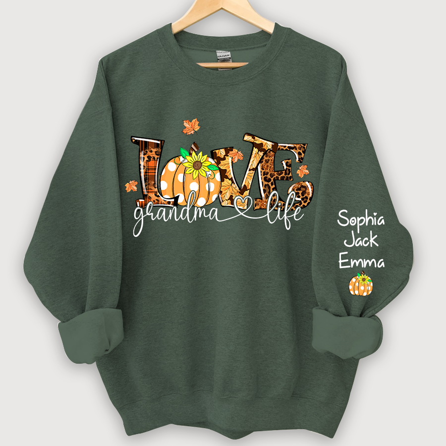 Personalized Love Grandmalife Pumpkin autumn Sweatshirt