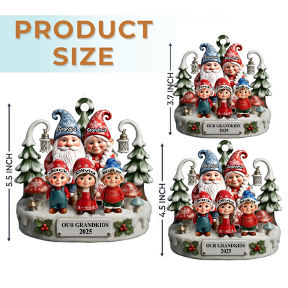Personalized Family Christmas Ornament – Custom Grandkids Names Keepsake for Grandma Grandpa, 2025 Holiday Gift Ornament