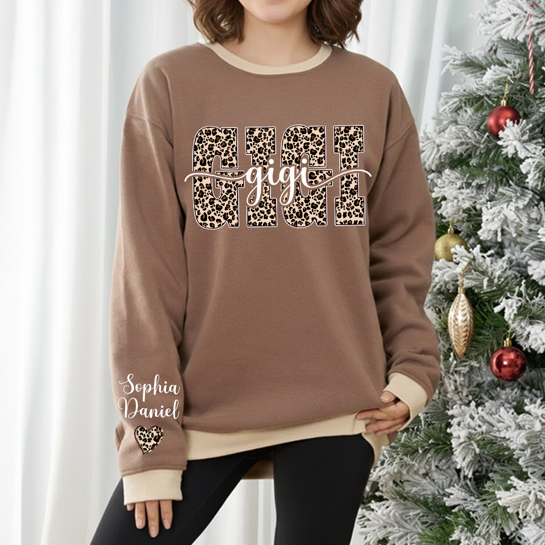 Leopard Gigi and Grandkids Personalized Best Gift