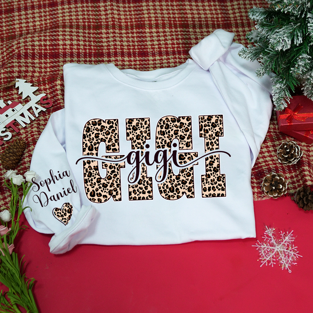 Leopard Gigi and Grandkids Personalized Best Gift