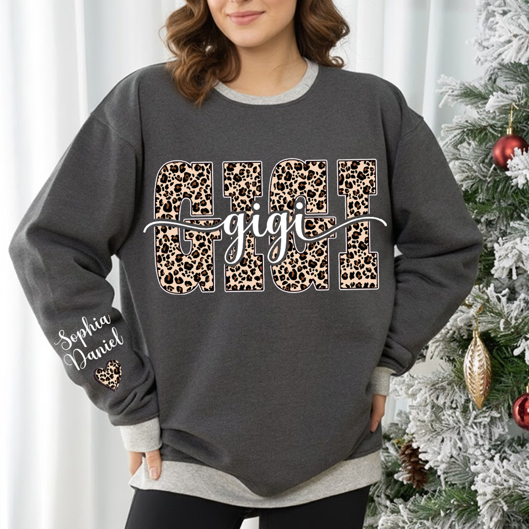 Leopard Gigi and Grandkids Personalized Best Gift