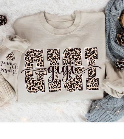Leopard Gigi and Grandkids Personalized Best Gift