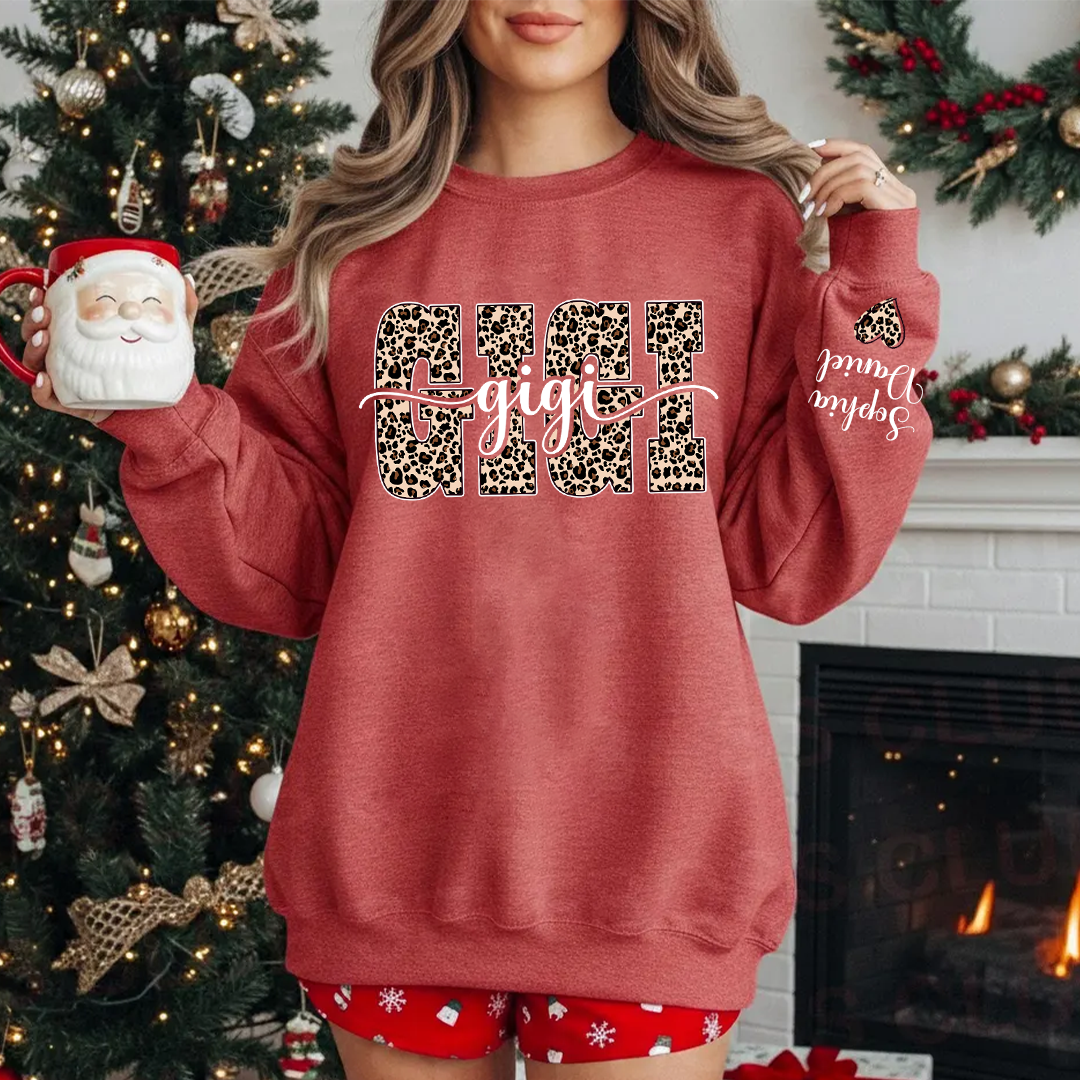 Leopard Gigi and Grandkids Personalized Best Gift