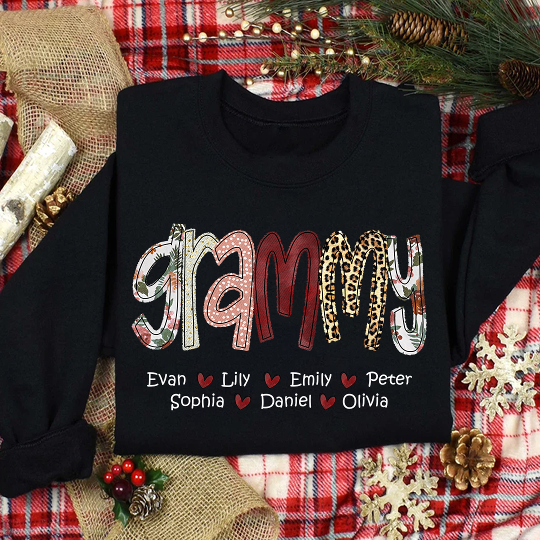 Personalized Grandma Shirt, Grandma Grammy Mom Nana Mama Abuela And Kids, Valentine's Day, Mother's Day CTH01 Longsleeve