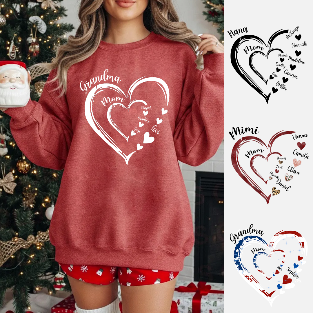 Heart Mom Grandma And Kids Personalized CTH01
