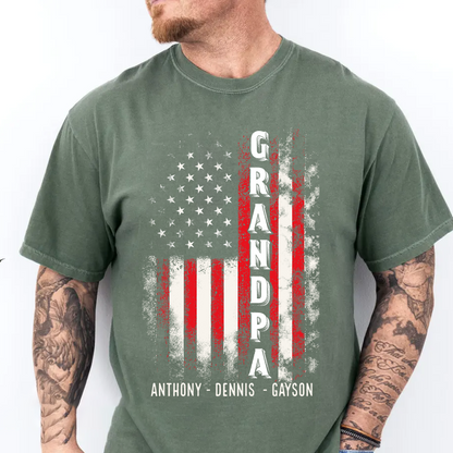 American Papa Dad and Grandkids Father's Day Gift Comfort Colors® T-shirt