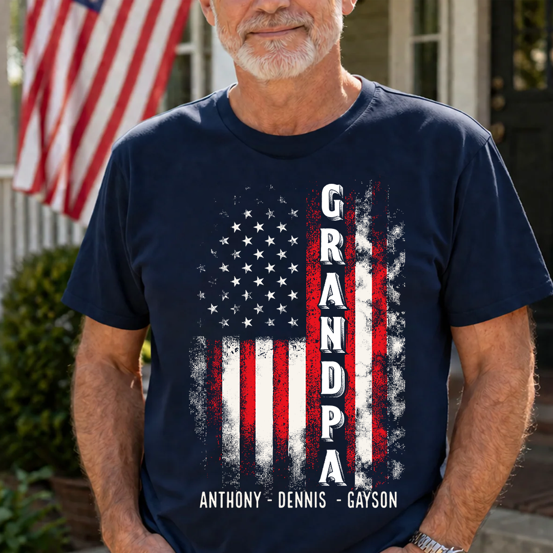American Papa Dad and Grandkids Father's Day Gift Comfort Colors® T-shirt