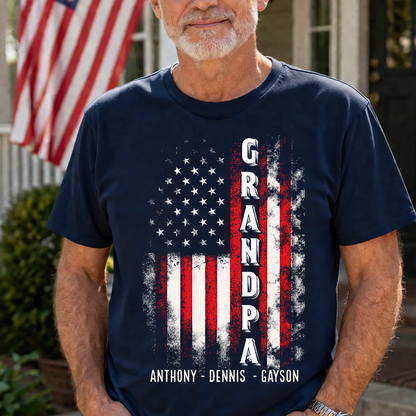 American Papa Dad and Grandkids Father's Day Gift Comfort Colors® T-shirt