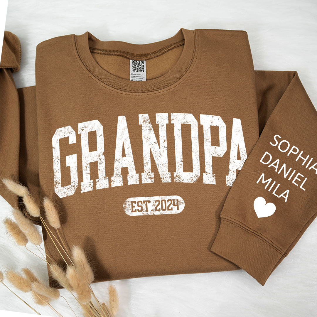 Personalize Grandpa Papa Dad Gift Custom Name Kids CTH01 Sweatshirt