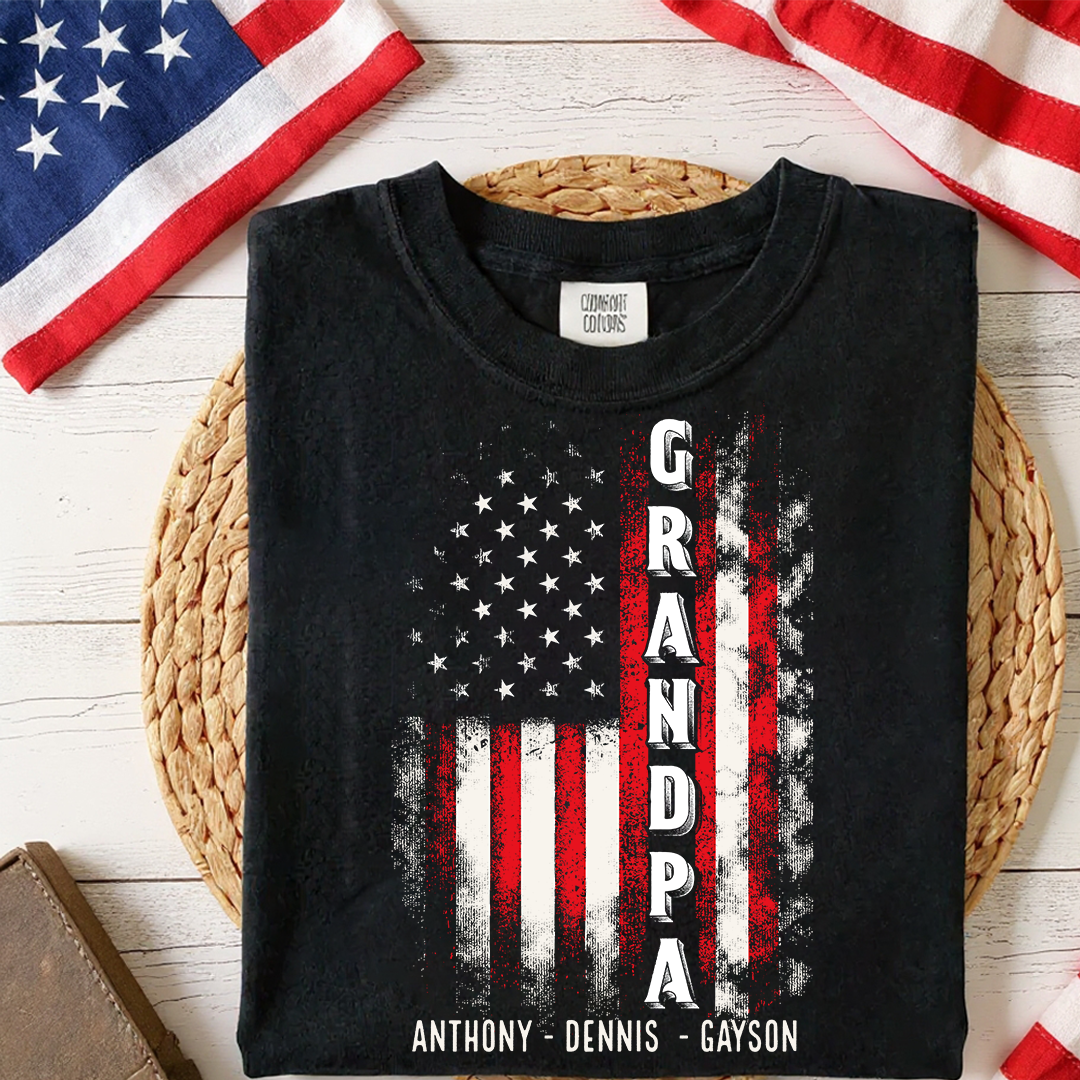 American Papa Dad and Grandkids Father's Day Gift Comfort Colors® T-shirt