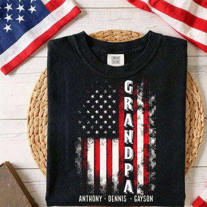 American Papa Dad and Grandkids Father's Day Gift Comfort Colors® T-shirt