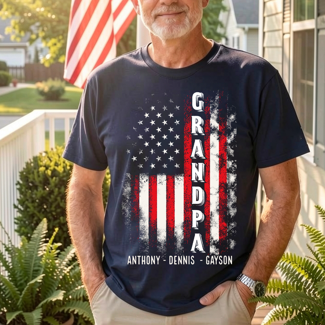 American Papa Dad and Grandkids Father's Day Gift Comfort Colors® T-shirt