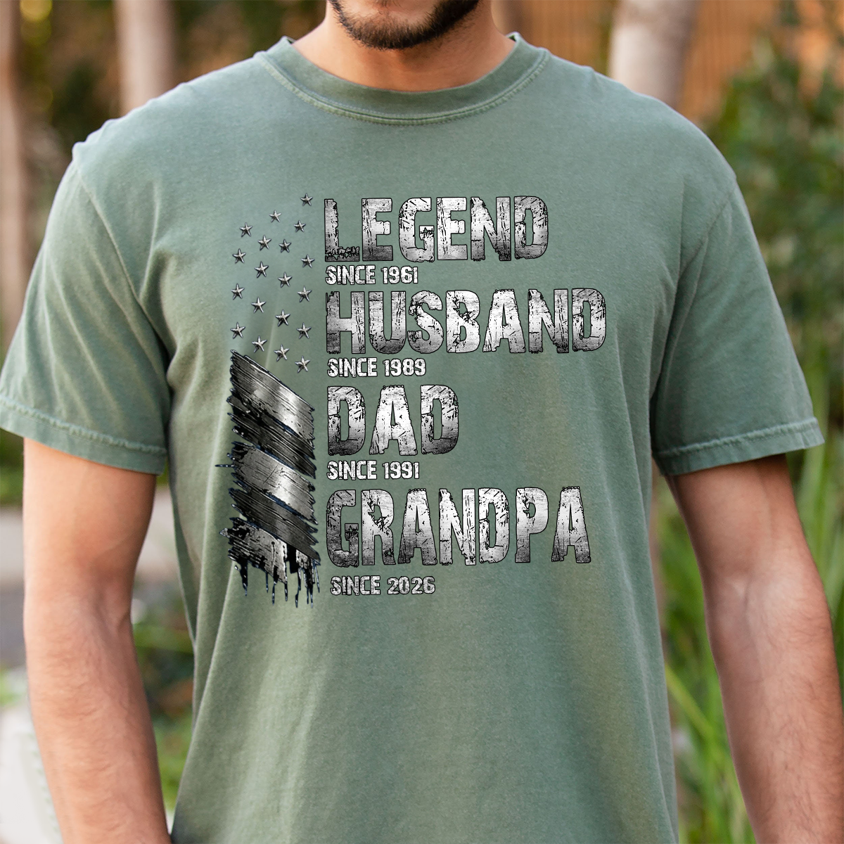 Papa Man Myth Legend Shirt, Custom Family Name Shirt, Patriotic Papa T-shirt, Personalized Father's Day Gift, Gift for Dad, Grandpa Shirt, Custom Name Tee